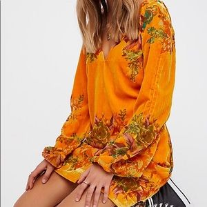 Yellow Velvet Free People Mini Dress